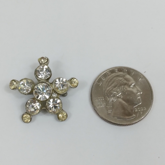 Rhinestone Scatter Pin Star Silver Tone Vintage 1950's MCM - Picture 4 of 6